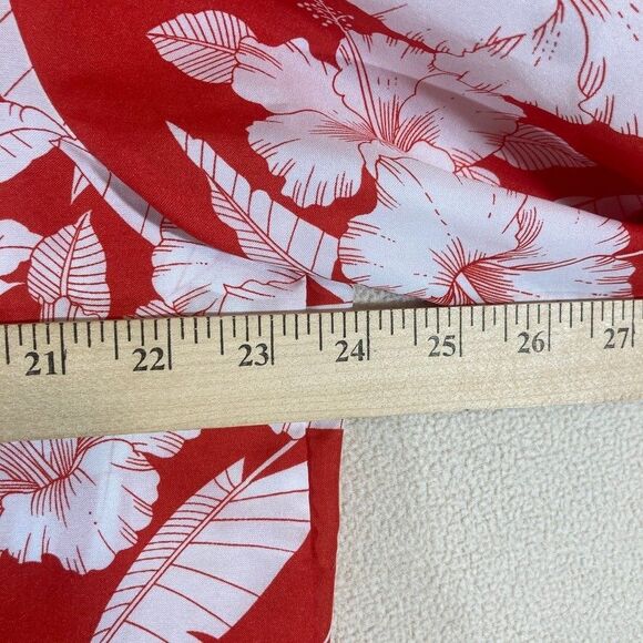 Royal Creations Hawaiian Shirt Mens L Red Floral‎ Resort Wear Vacation Travel - Picture 5 of 8